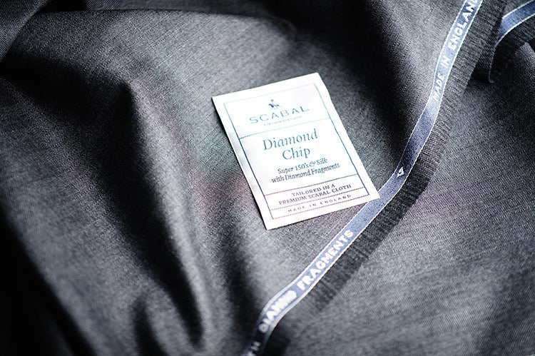 <transcy>Scabal Diamond Chip Super 150&#39;s羊毛和丝绸</transcy>