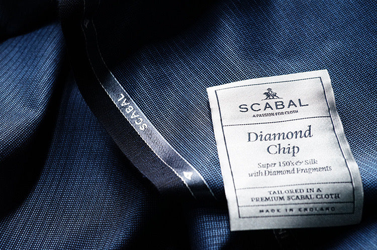 <transcy>Scabal Diamond Chip150纱支羊毛和真丝</transcy>